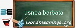 WordMeaning blackboard for usnea barbata